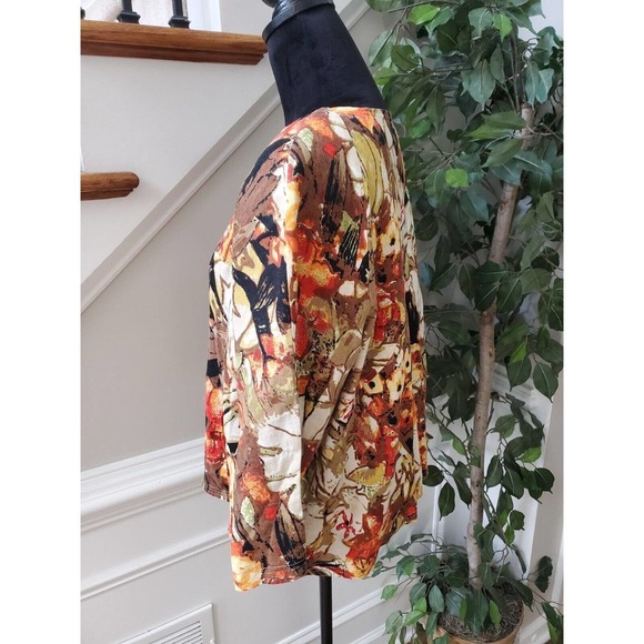 Choices Womens Multicolor Floral Long Sleeve Buttons Front Casual Jacket Size L - Picture 7 of 12